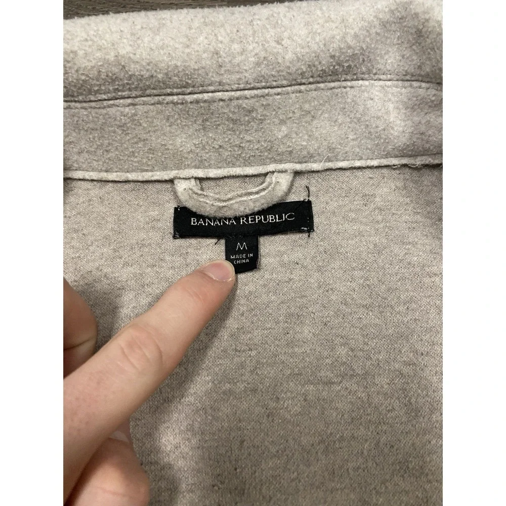 Banana Republic Chore Jacket Size Medium Beige Mid-Length‎ Button Front